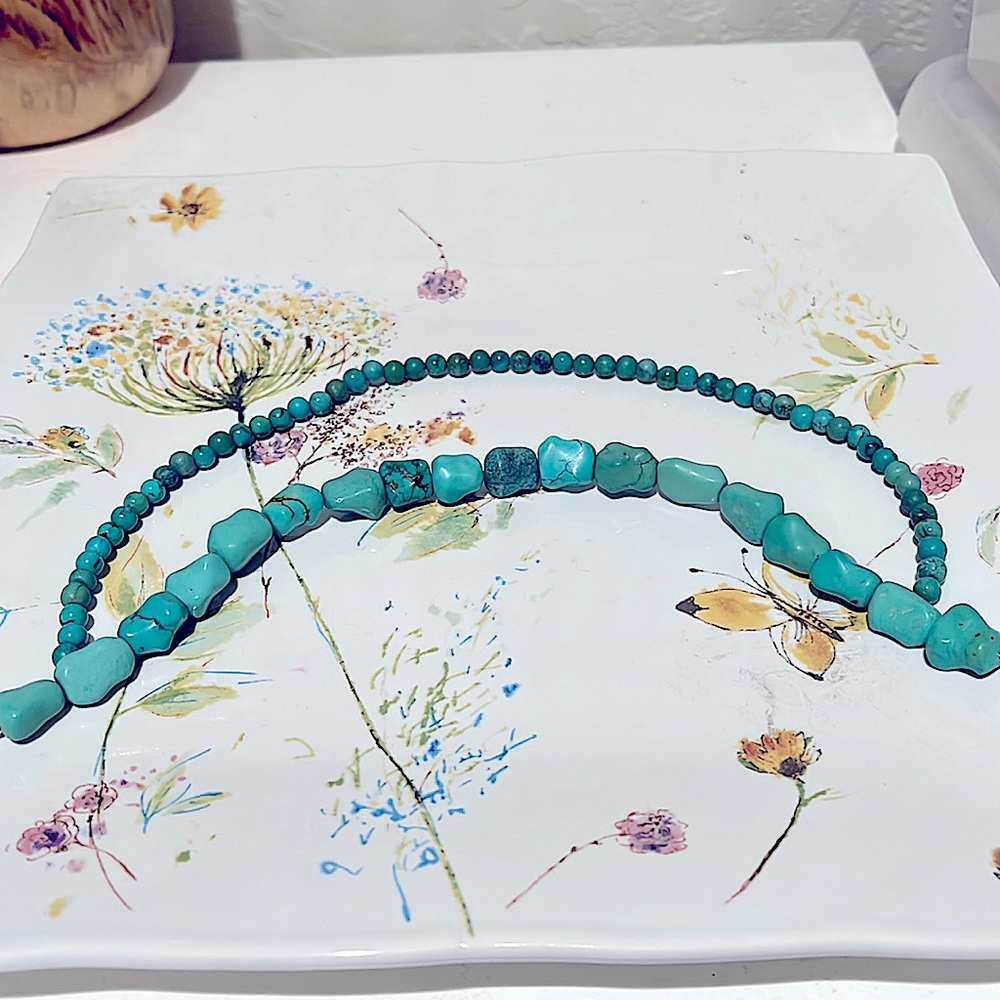GENUINE Turquoise Nuggets (9 3/4 inches) Rounds (12 inches)